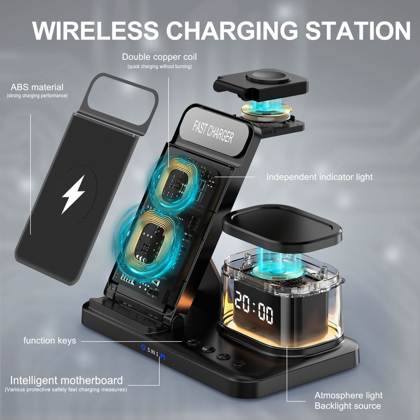 Drahtlose 5-in-1-Ladestation
