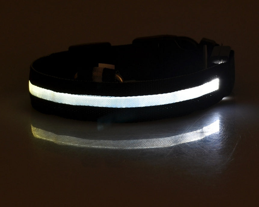 LED-Nylon-Leuchthalsband - einstellbare Nachtsicherheit für Haustiere