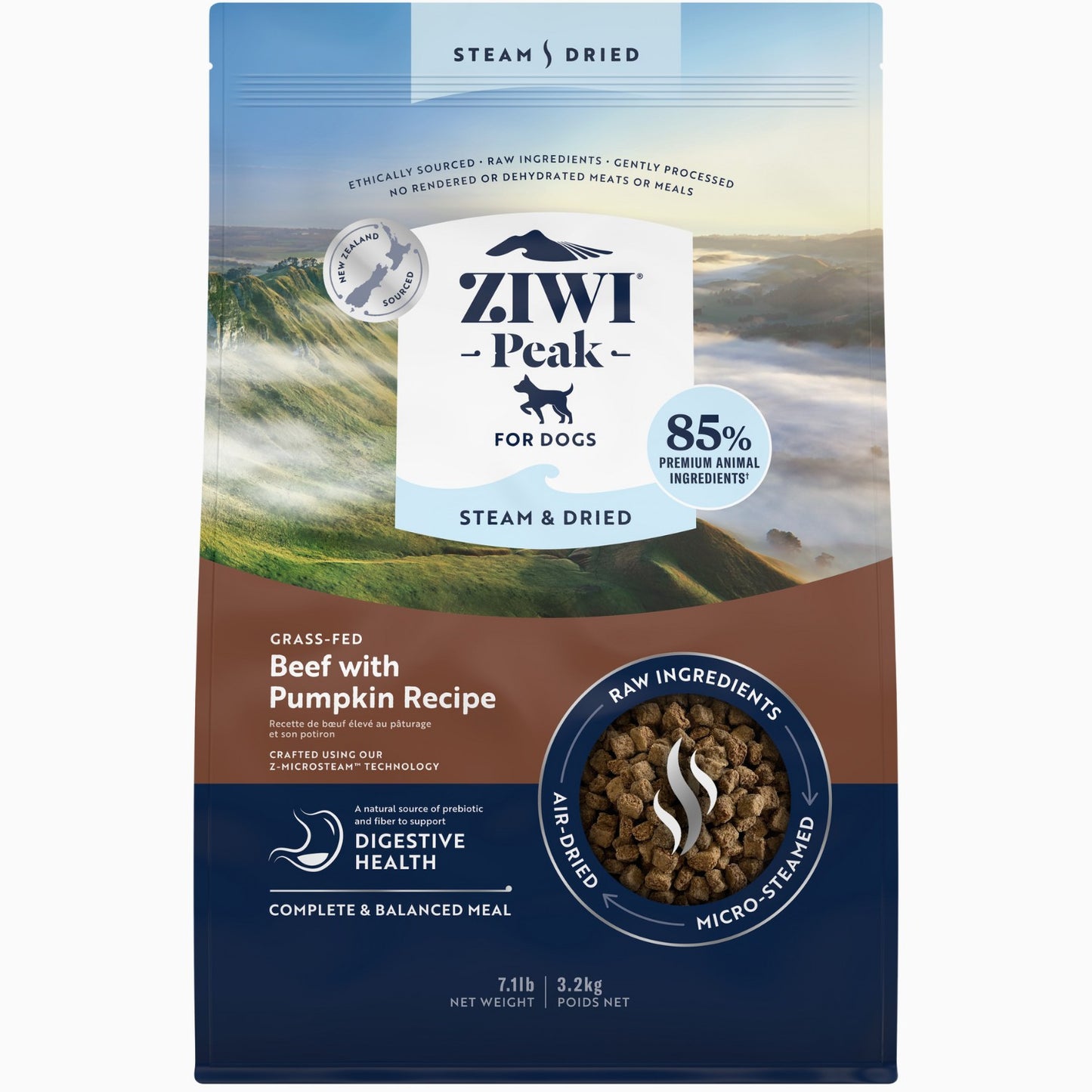 Ziwi Peak Dog Steam & Dried Beef 3.2 kg.
