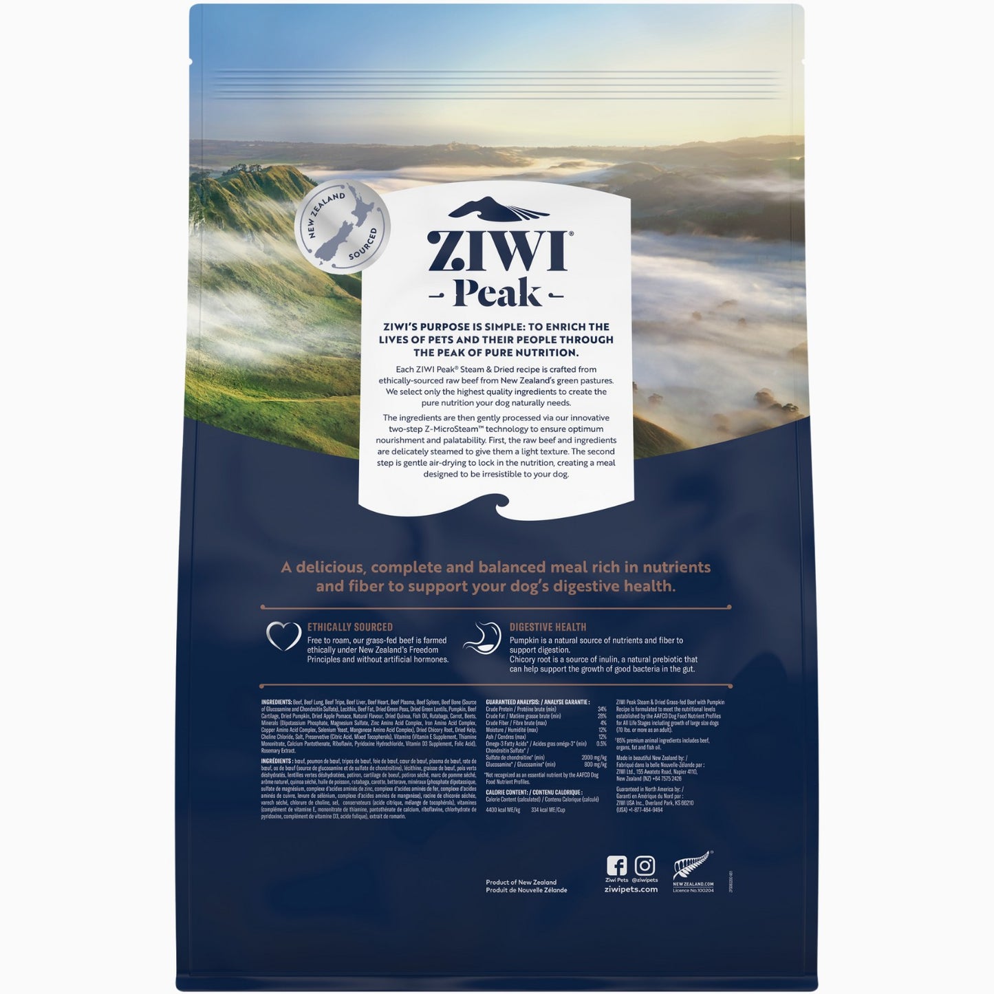 Ziwi Peak Dog Steam & Dried Beef 3.2 kg.