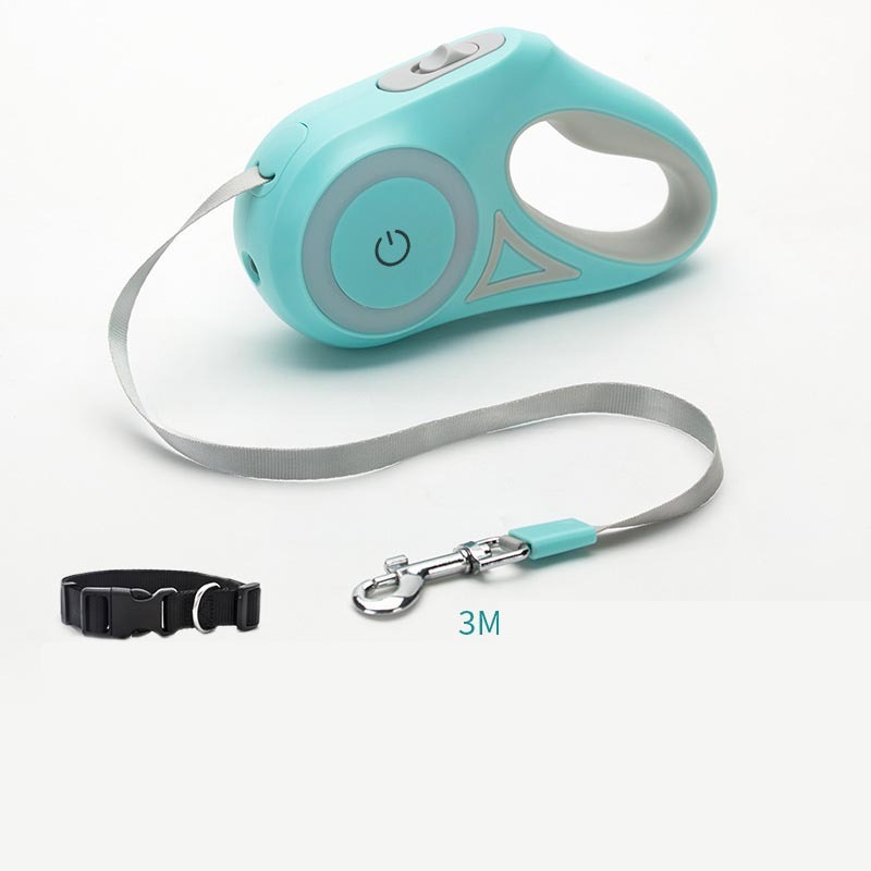 Einziehbare Hundeleine mit Halsband und LED-Licht für kleine/mittlere Hunde