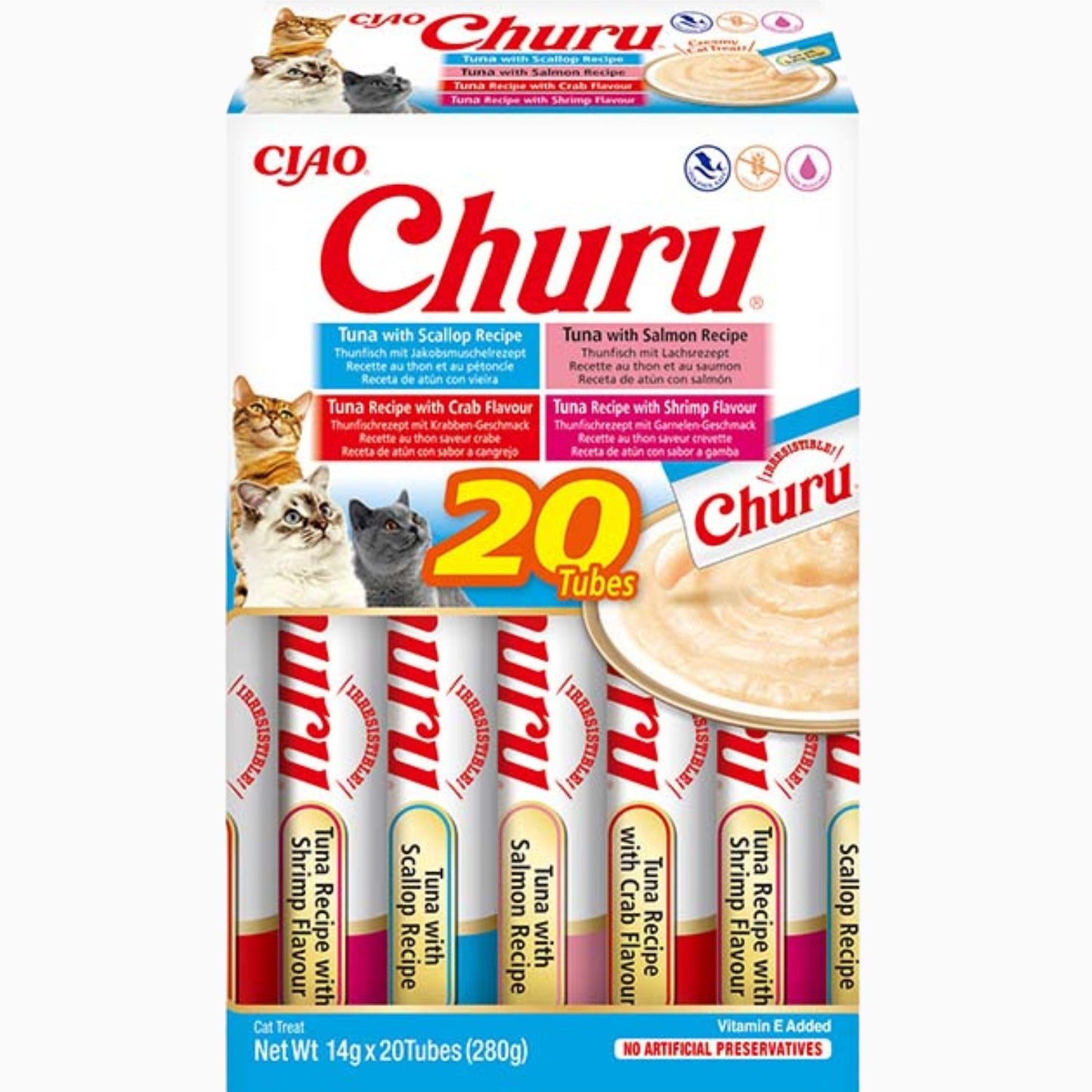 Churu Puree CAT Multipack BOX Tuna Seafood 20 pcs.