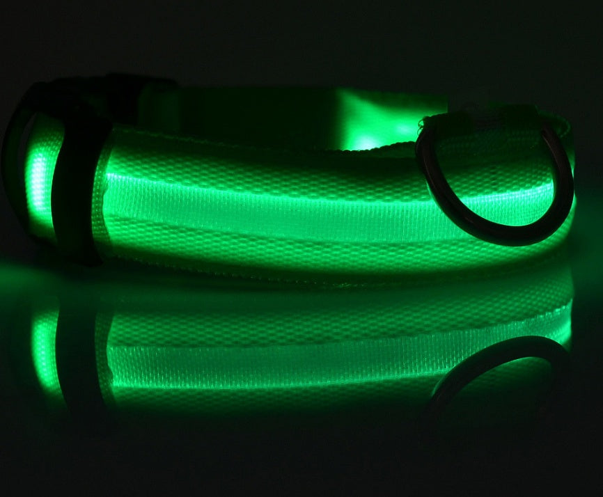 LED-Nylon-Leuchthalsband - einstellbare Nachtsicherheit für Haustiere