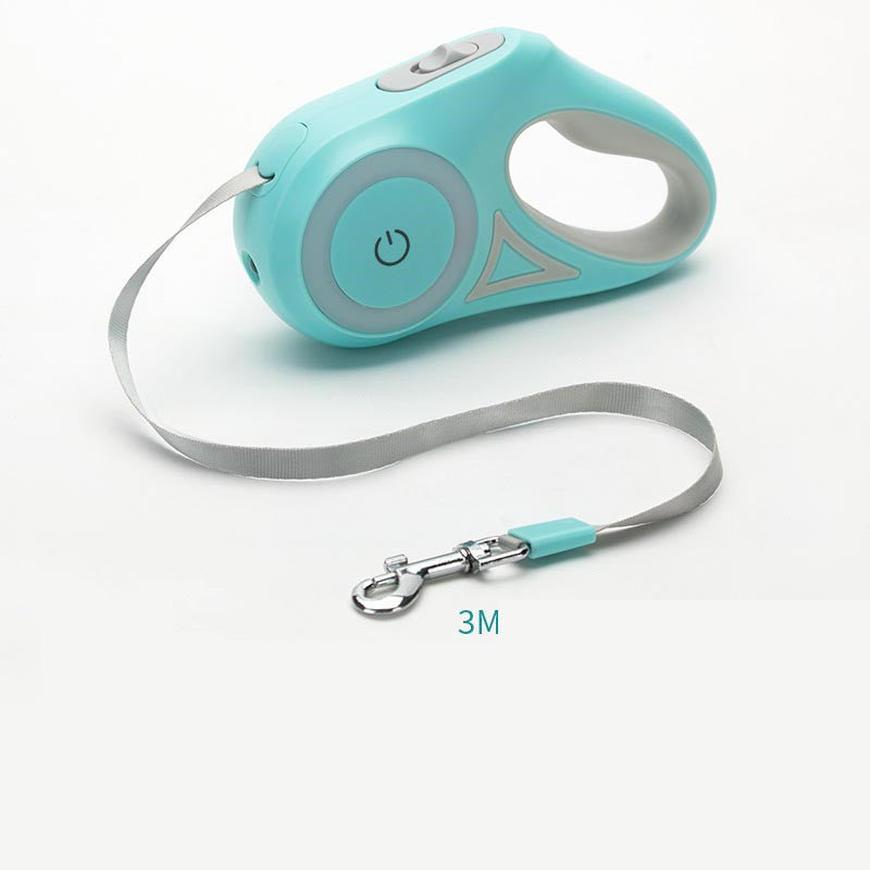 Einziehbare Hundeleine mit Halsband und LED-Licht für kleine/mittlere Hunde