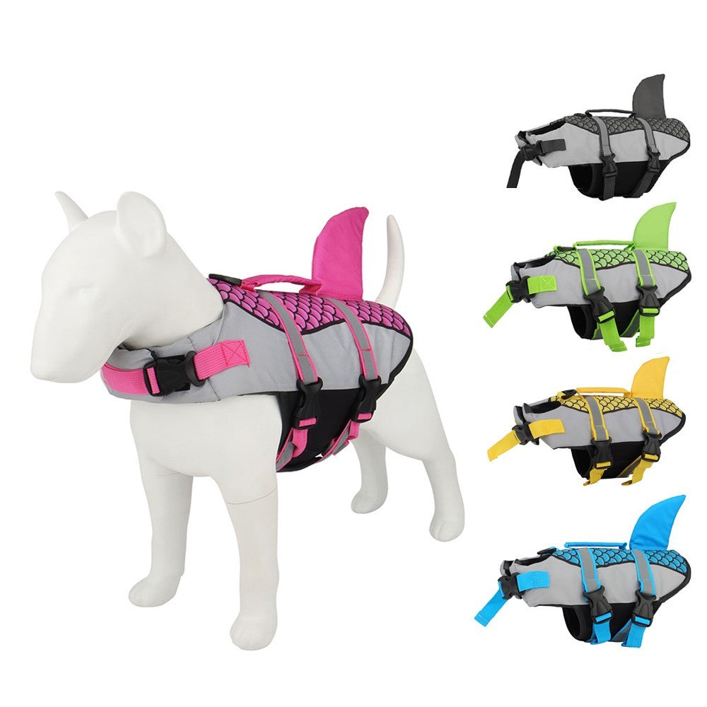 Dog Life Jacket – Swim Vest with Shark Scale Design