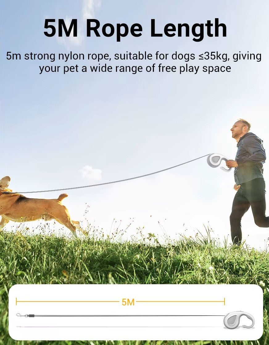 Automatic Retractable Dog Leash – Small & Medium Pets