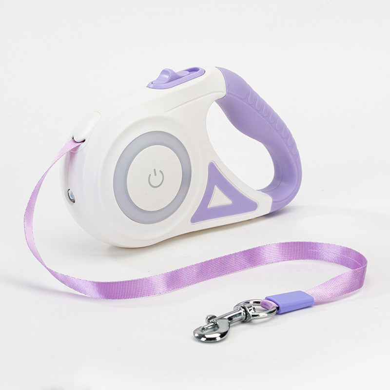Einziehbare Hundeleine mit Halsband und LED-Licht für kleine/mittlere Hunde