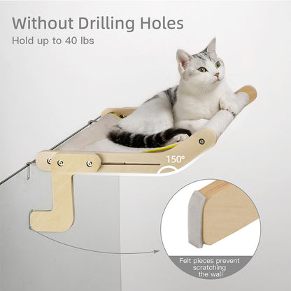 Cat Window Hammock – Cozy, Washable Winter Perch for Pets up to 40 lbs