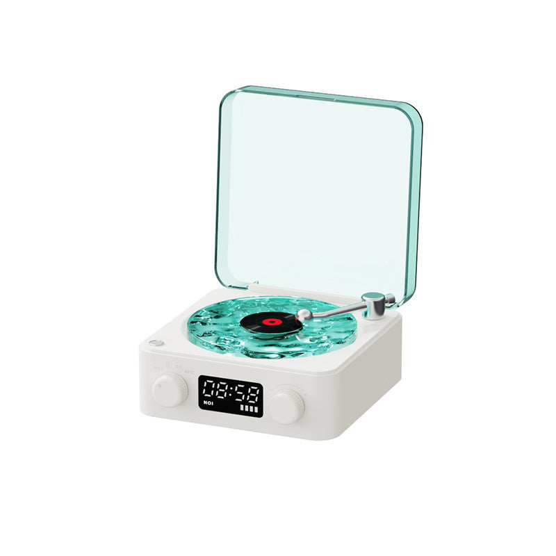 Retro Turntable Bluetooth Speaker with Vinyl Player, White Noise & RGB Light Effects