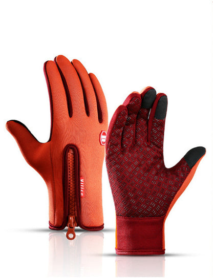 Waterproof Winter Motorcycle Gloves - Touchscreen, Anti-Slip, Fleece-Lined Sports Gloves