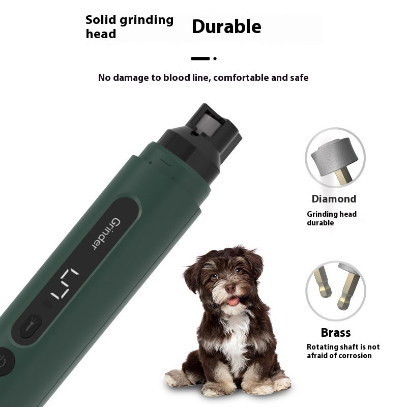 Rechargeable 5-Speed Dog Nail Grinder – Super Quiet Electric Trimmer for Claw Care