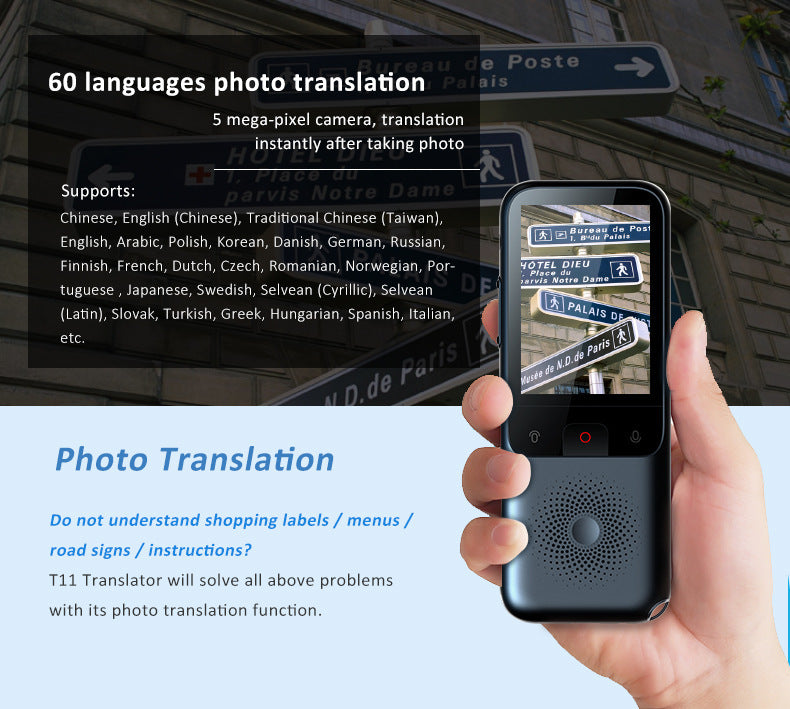 Smart Language Translator Device with Photo Translation