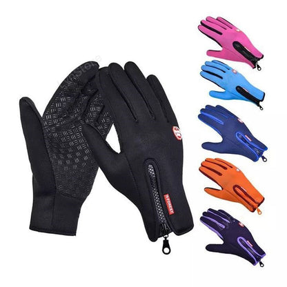 Waterproof Winter Motorcycle Gloves - Touchscreen, Anti-Slip, Fleece-Lined Sports Gloves