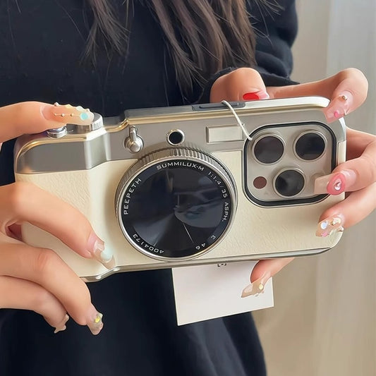 Retro Bluetooth Camera Case with Selfie-Mirror for iPhone