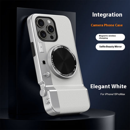 Retro Bluetooth Camera Case with Selfie-Mirror for iPhone