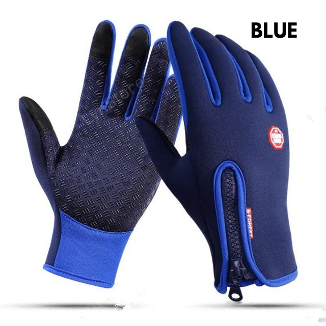 Waterproof Winter Motorcycle Gloves - Touchscreen, Anti-Slip, Fleece-Lined Sports Gloves