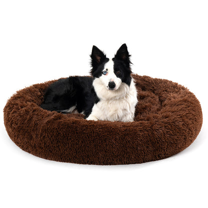 Fluffy Donut Pet Bed – Plush, Washable, Calming Sofa for Dogs & Cats