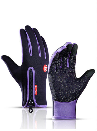 Waterproof Winter Motorcycle Gloves - Touchscreen, Anti-Slip, Fleece-Lined Sports Gloves