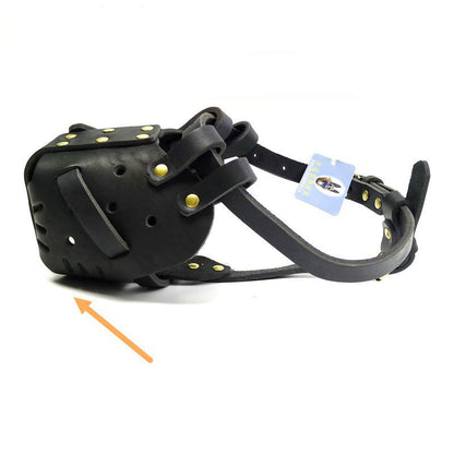 Durable Cowhide Leather Dog Muzzle for Medium & Large Breeds