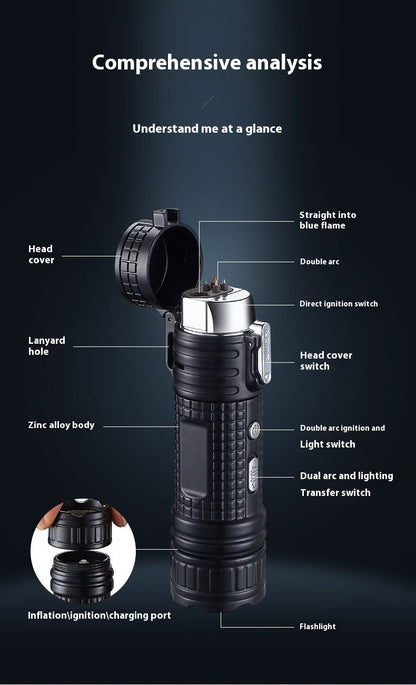 3-in-1 Waterproof Flashlight Lighter