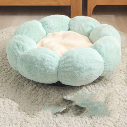 Flower-Shaped Pet Bed – Soft Blanket Mat for Cats & Dogs