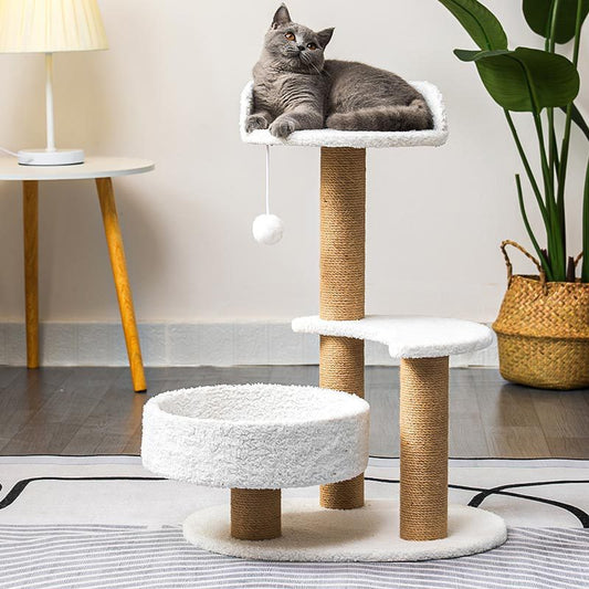 All-in-One Cat Climbing Tower with Sisal Scratching Post