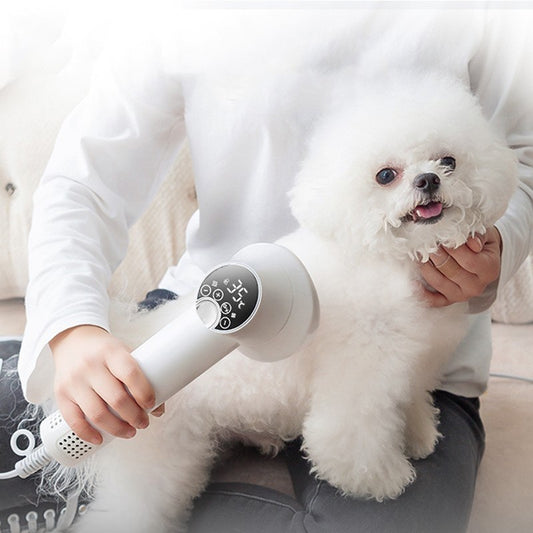 Smart Pet Hair Dryer & Grooming Comb – Silent, Safe for Pets