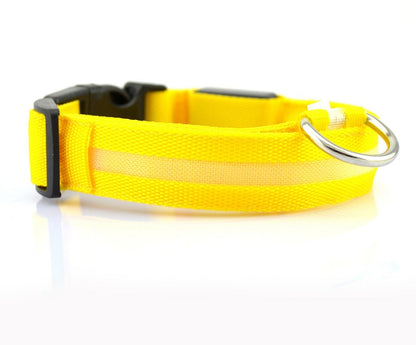 LED Nylon Glow Collar - Adjustable Night Safety for Pets