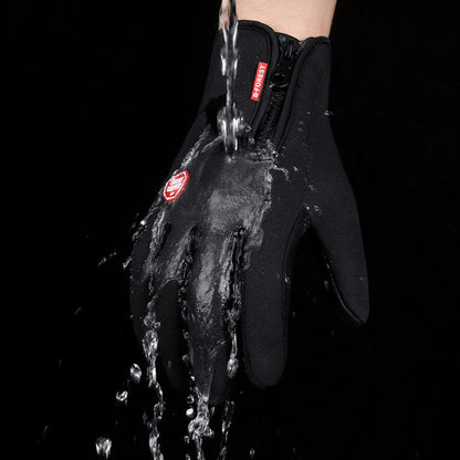 Waterproof Winter Motorcycle Gloves - Touchscreen, Anti-Slip, Fleece-Lined Sports Gloves