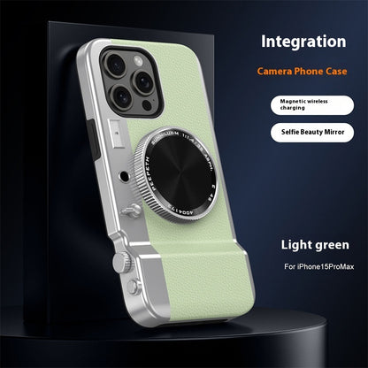 Retro Bluetooth Camera Case with Selfie-Mirror for iPhone