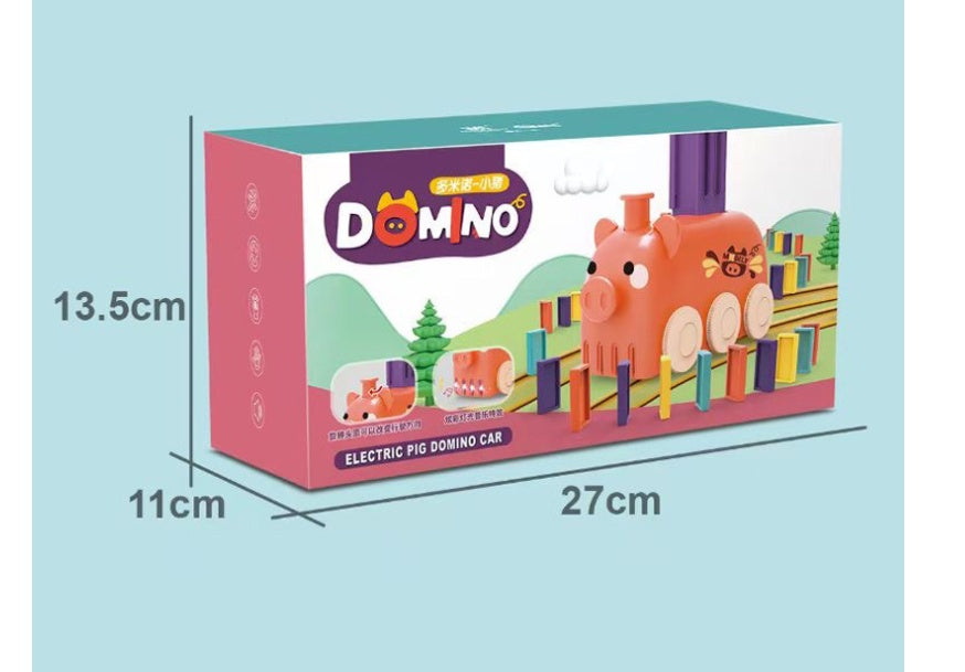 Domino Train Toy Set: Electric Stacking Blocks for Kids' Brain Development