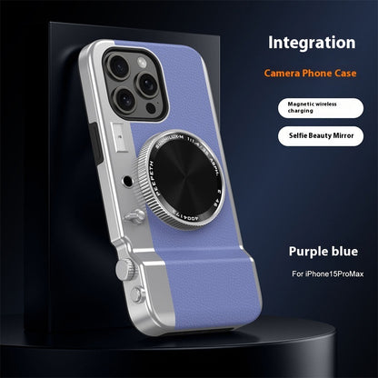 Retro Bluetooth Camera Case with Selfie-Mirror for iPhone