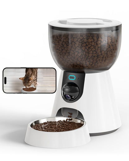 Smart Automatic Cat Feeder with Camera and Audio