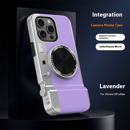 Retro Bluetooth Camera Case with Selfie-Mirror for iPhone