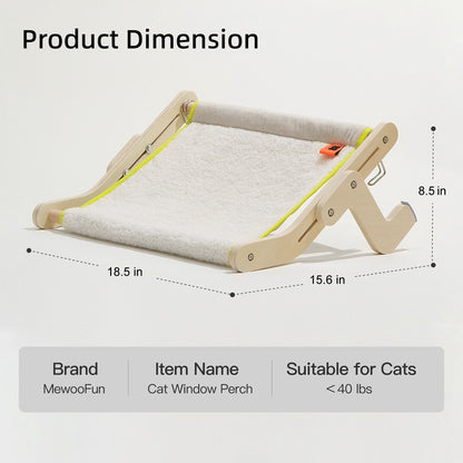 Cat Window Hammock – Cozy, Washable Winter Perch for Pets up to 40 lbs