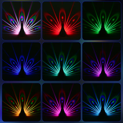 Peacock Wall Lamp – Colorful 3D Ambient Lighting