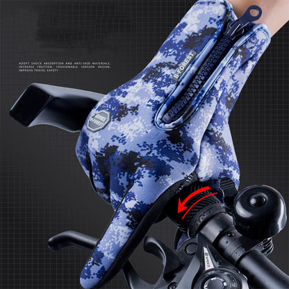 Waterproof Winter Motorcycle Gloves - Touchscreen, Anti-Slip, Fleece-Lined Sports Gloves