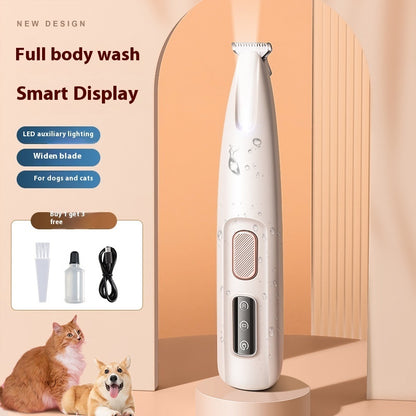 LED Pet Paw Trimmer – Waterproof Clippers with Display & Wide Blade for Grooming