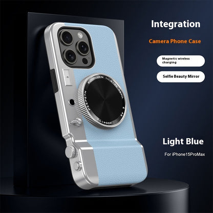 Retro Bluetooth Camera Case with Selfie-Mirror for iPhone