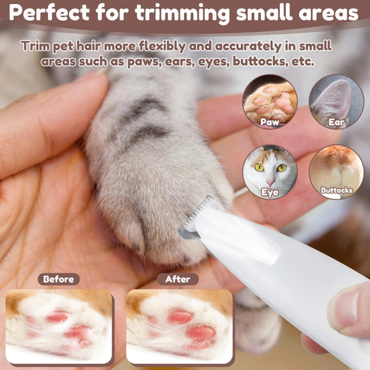 LED Pet Paw Trimmer – Waterproof Clippers with Display & Wide Blade for Grooming