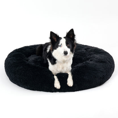 Fluffy Donut Pet Bed – Plush, Washable, Calming Sofa for Dogs & Cats