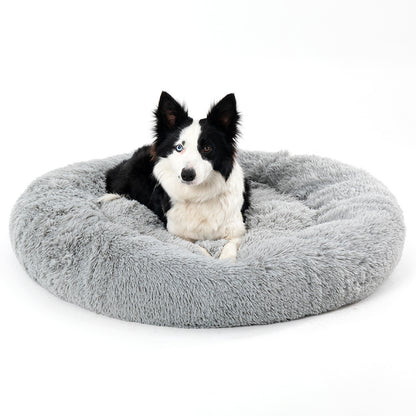 Fluffy Donut Pet Bed – Plush, Washable, Calming Sofa for Dogs & Cats