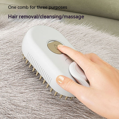 3-in-1 Electric Pet Grooming Brush: Spray, Massage & Hair Removal