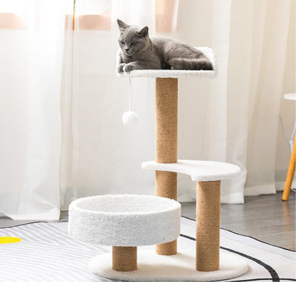 All-in-One Cat Climbing Tower with Sisal Scratching Post