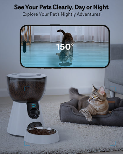 Smart Automatic Cat Feeder with Camera and Audio