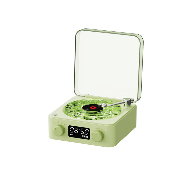 Retro Turntable Bluetooth Speaker with Vinyl Player, White Noise & RGB Light Effects