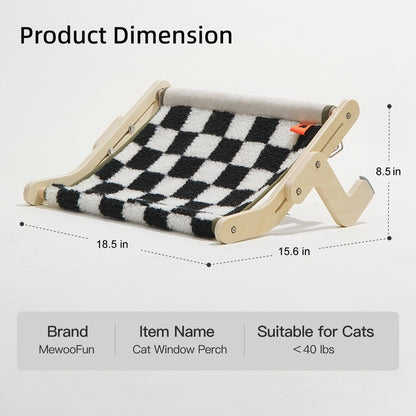 Cat Window Hammock – Cozy, Washable Winter Perch for Pets up to 40 lbs