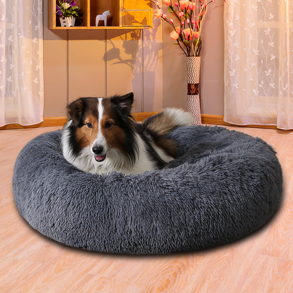 Fluffy Donut Pet Bed – Plush, Washable, Calming Sofa for Dogs & Cats