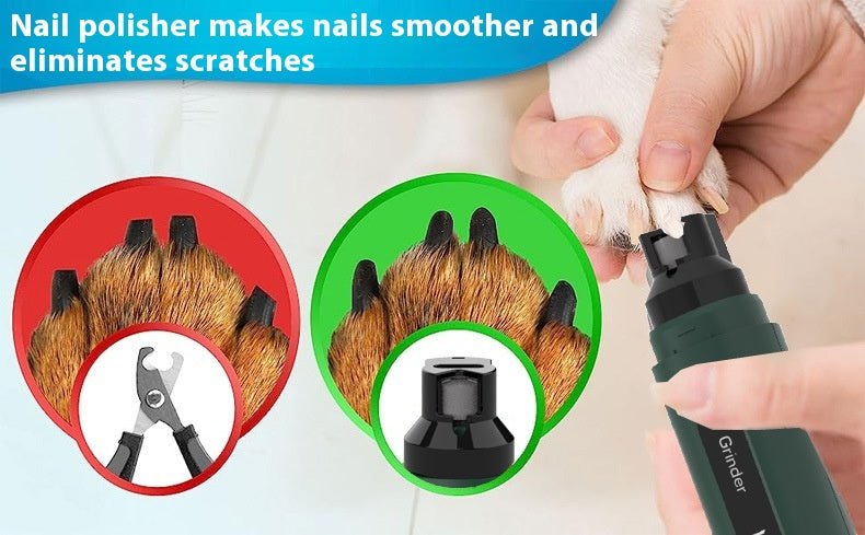 Rechargeable 5-Speed Dog Nail Grinder – Super Quiet Electric Trimmer for Claw Care