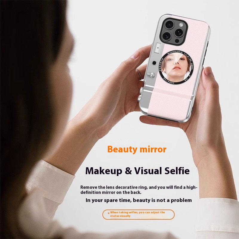 Retro Bluetooth Camera Case with Selfie-Mirror for iPhone